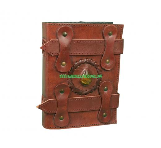 Celtic Leather journal Soft Leather Strap Journal Hand Made paper with Beautiful Stone Leather Note Book Classic Vintage Look Book